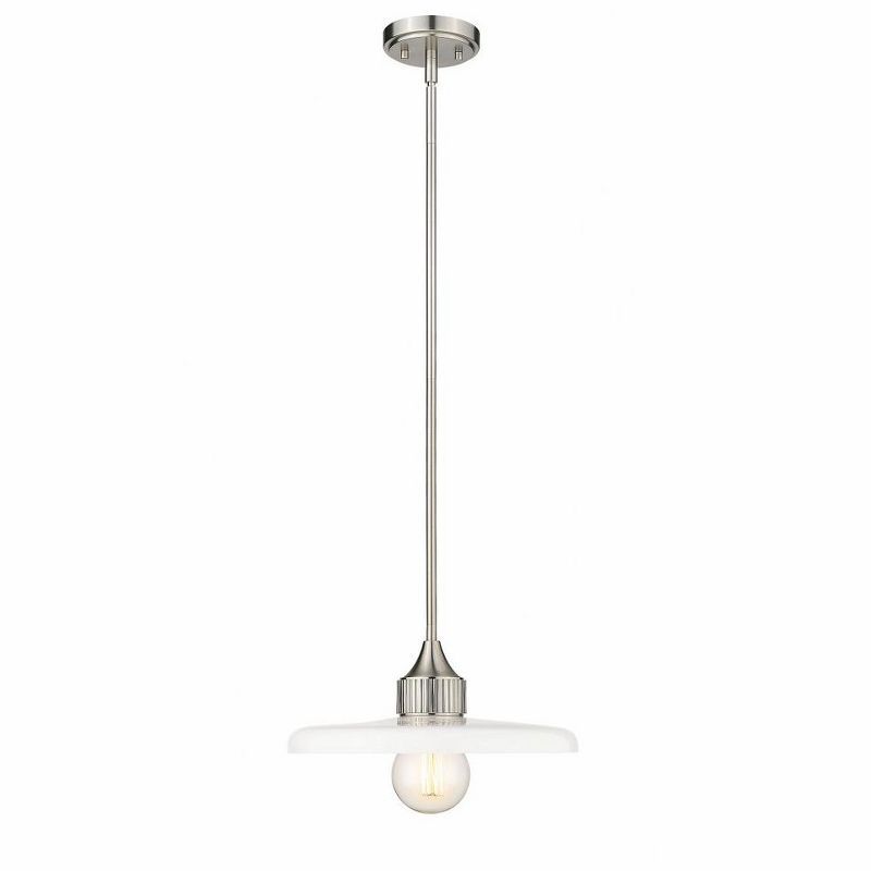 14" Brushed Nickel Glass LED Indoor/Outdoor Pendant Light