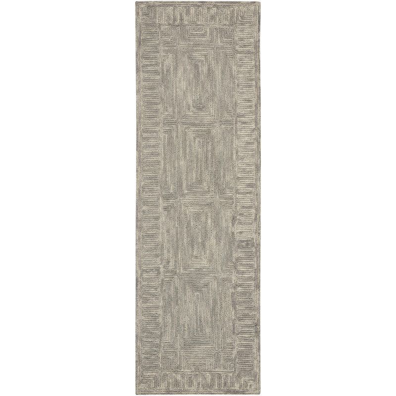 Handmade Vail Modern Gray Wool 2'3" x 7'6" Area Rug