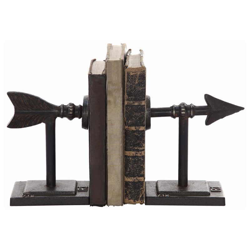 Antique Bronze Arrow Cast Iron Bookends