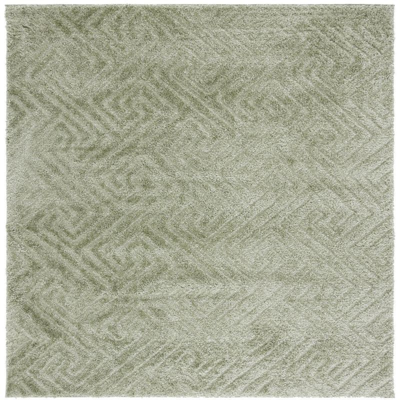Sage Geometric Shag Synthetic Square Area Rug, 6'7" x 6'7"