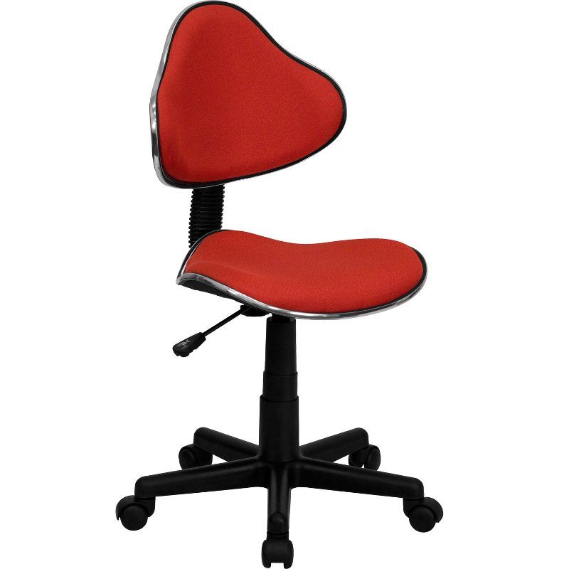 Red Low Back Polyester Swivel Task Chair