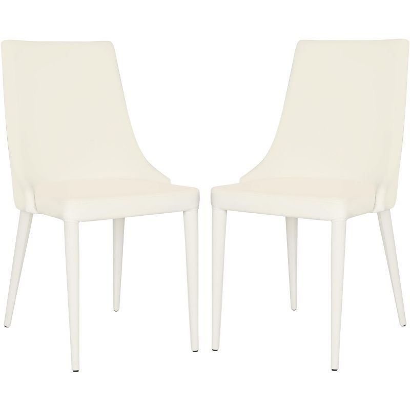 Summerset White Leather Upholstered Dining Side Chair Set