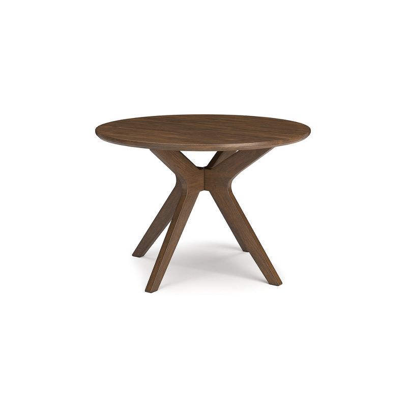 Brown Round Extendable Wood Dining Table