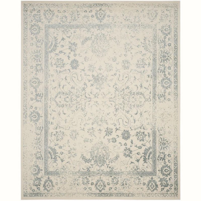 Ivory and Slate Hand-knotted Rectangular Area Rug 10' x 14'