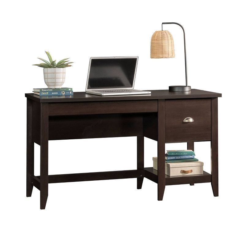 Cinnamon Cherry Wood Desk with Drawer and Filing Cabinet