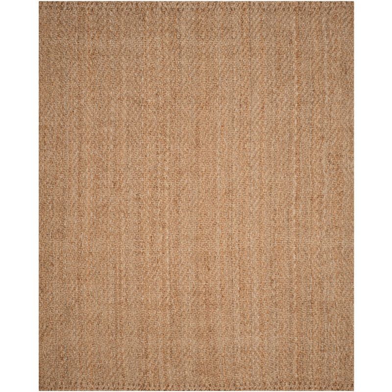 Hand-Knotted Beige Natural Fiber 9' x 12' Rectangular Area Rug