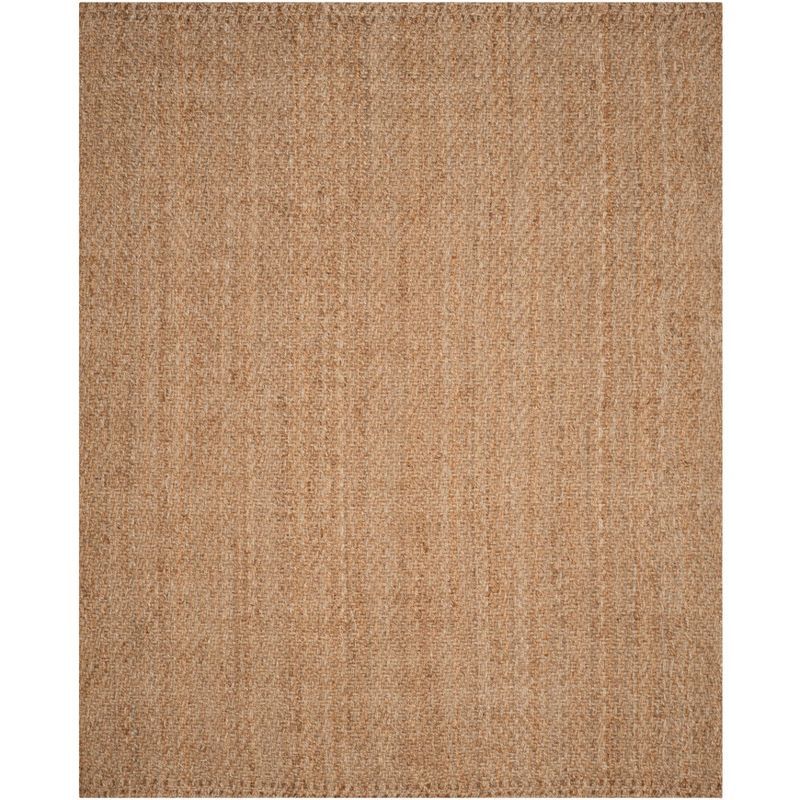 Hand-Knotted Beige Natural Fiber 9' x 12' Rectangular Area Rug