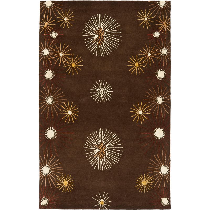 Soho 5' x 8' Brown Wool and Viscose Hand Tufted Rug