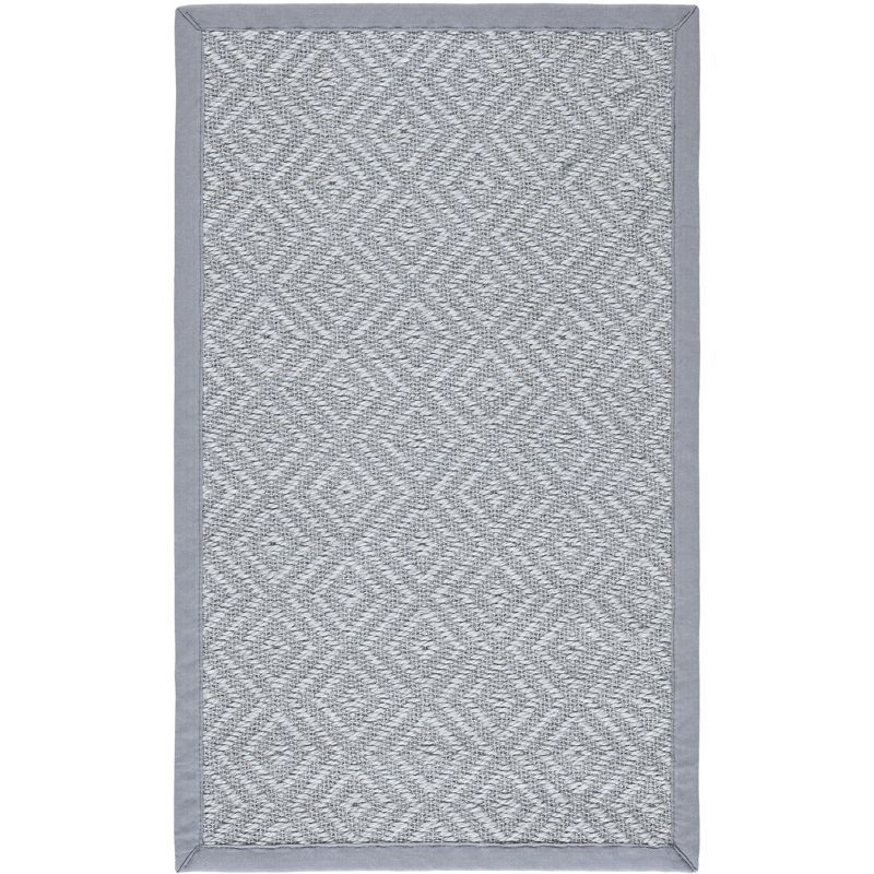 Light Grey Hand-Knotted Sisal Area Rug 2' x 3'