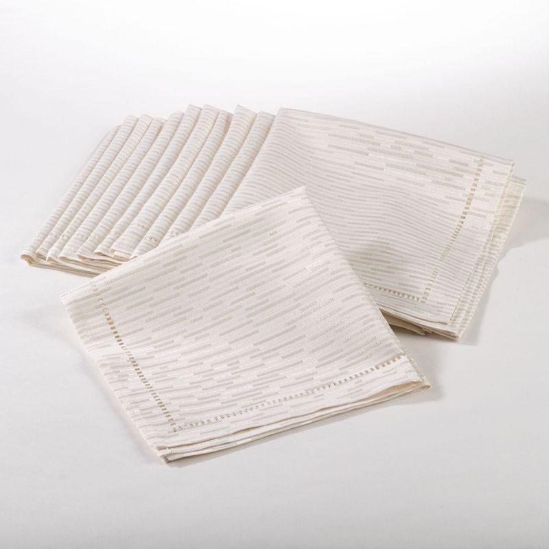 Linette Hemstitched Cotton Table Napkins Set of 12