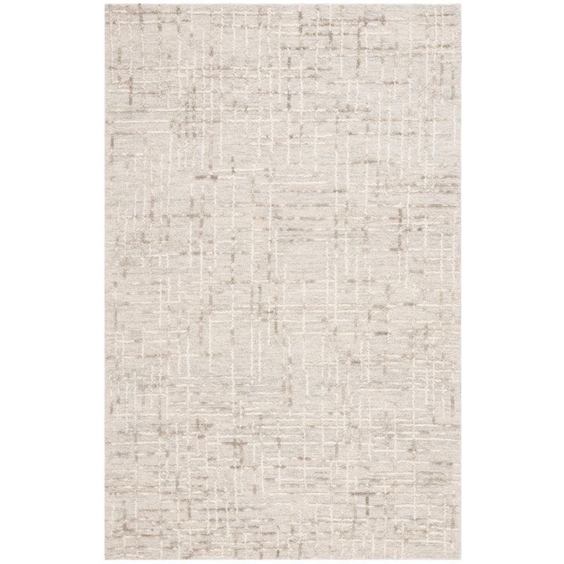 Gray Abstract Handmade Wool Tufted 4' x 6' Rug