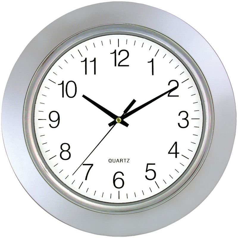 Timekeeper 13-Inch Chrome Bezel Round Wall Clock