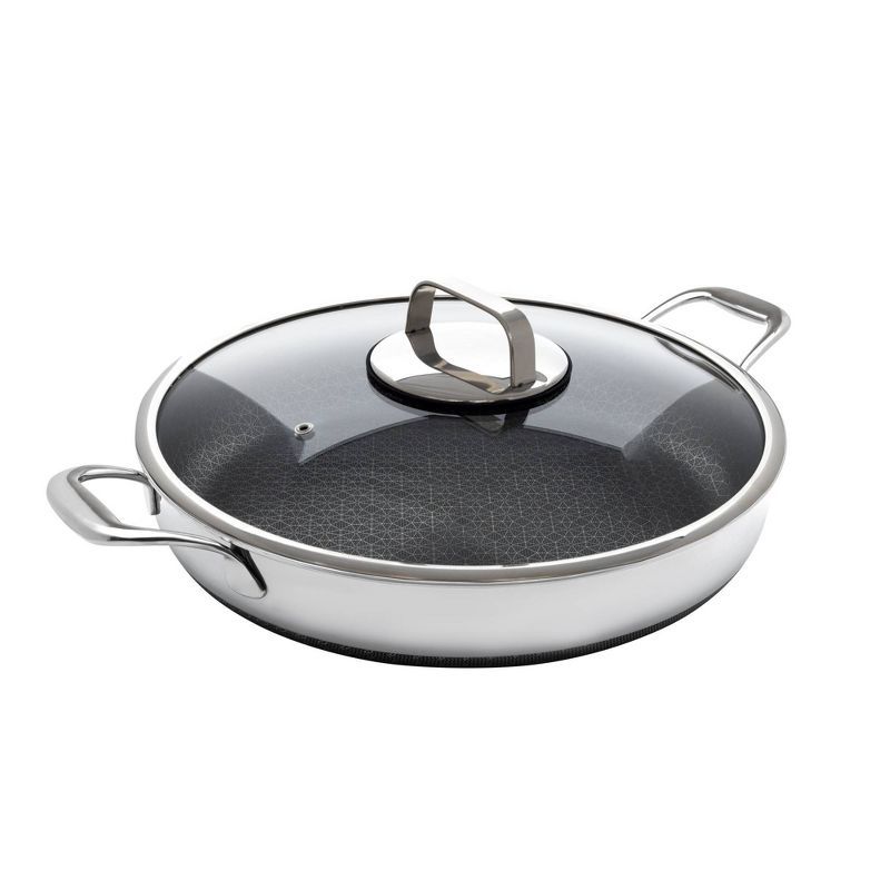 Diamond Clad 14" Nonstick Stainless Steel Pan with Glass Lid Set