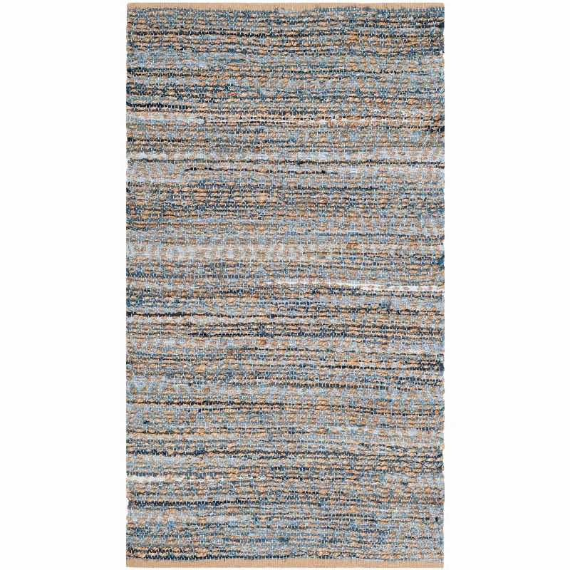 Cape Cod 3' x 5' Natural Blue Hand-Knotted Wool Rug