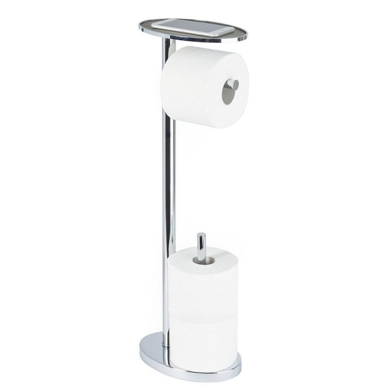 Better Living Chrome Freestanding Toilet Paper Holder with Tray