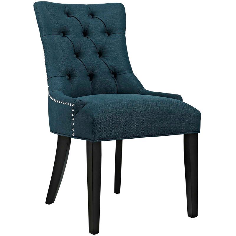 Elegant Black Wood Upholstered Parsons Dining Side Chair