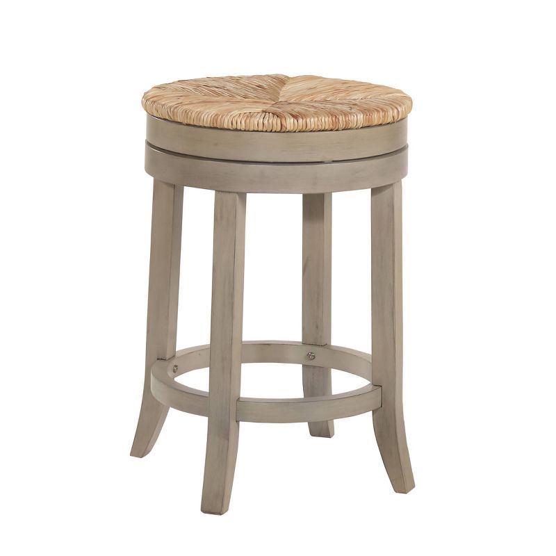 Irving 24" Weathered Gray Wood Swivel Counter Stool