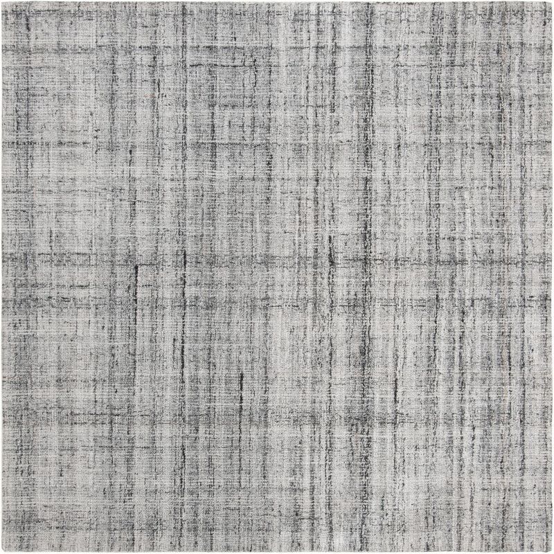 Harmonious Hues Grey & Black Hand-Tufted Square Rug