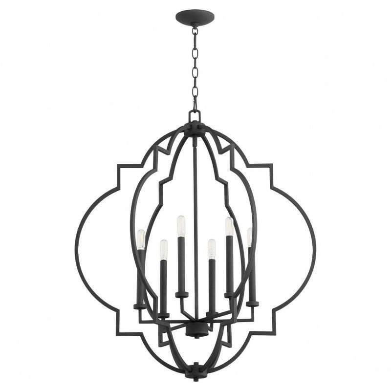 Noir Glass 6-Light Pendant with Candelabra Sockets