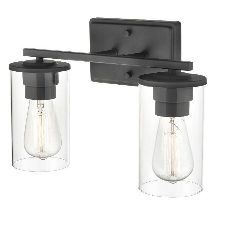 Verlana Matte Black Cylinder Outdoor Vanity Light