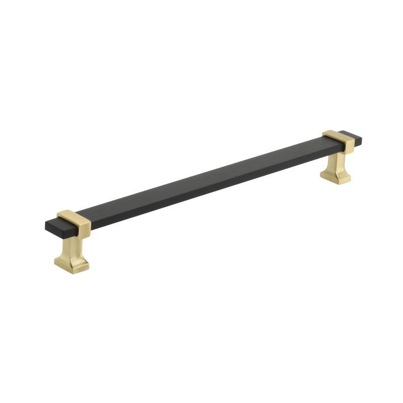 8-13/16 Inch Brushed Matte Black and Gold Bar Pull