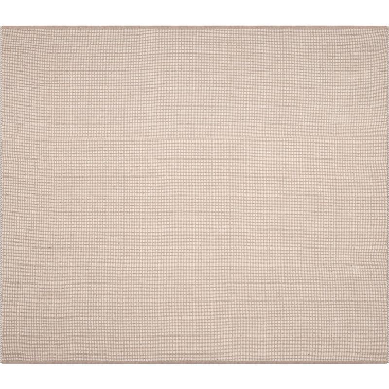 Montauk Off-White Handwoven Cotton Square Area Rug