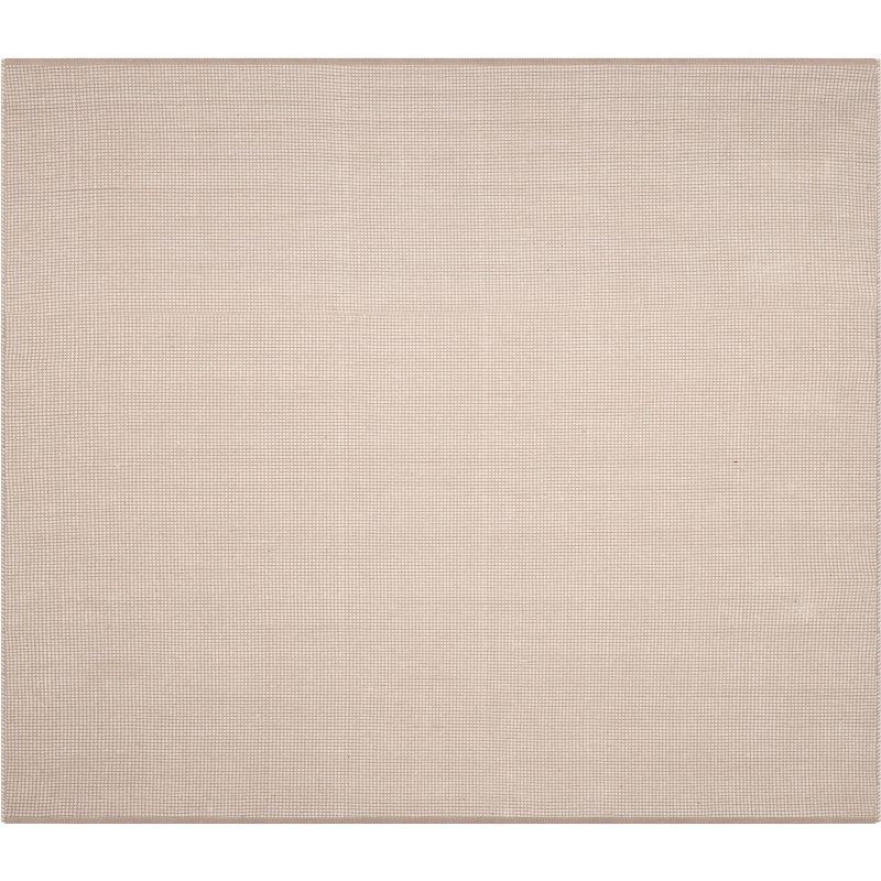 Montauk Off-White Handwoven Cotton Square Area Rug