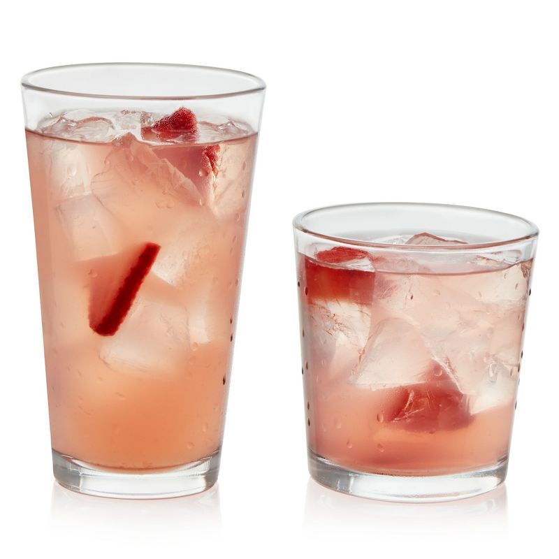 Libbey Flare 16-Piece Clear Glass Tumbler and Rocks Set