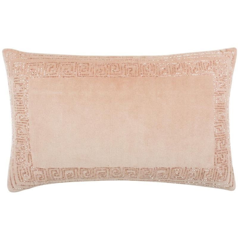 Blush Pink Embroidered Moroccan Throw Pillow