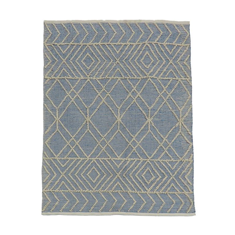 Cloud Blue Handwoven Geometric Outdoor Rug 4x6 ft