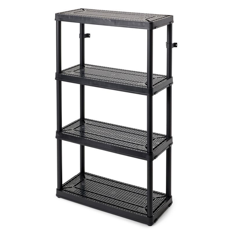 Maxit Black 4-Shelf Adjustable Ventilated Shelving Unit