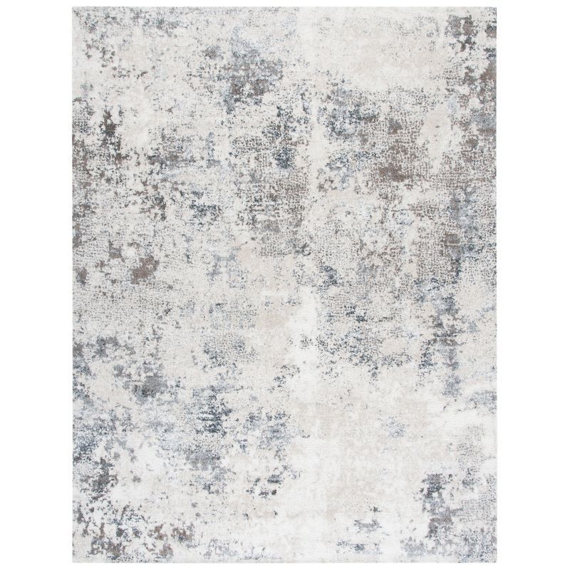 Abstract Textured Gray Synthetic 8' x 10' Area Rug