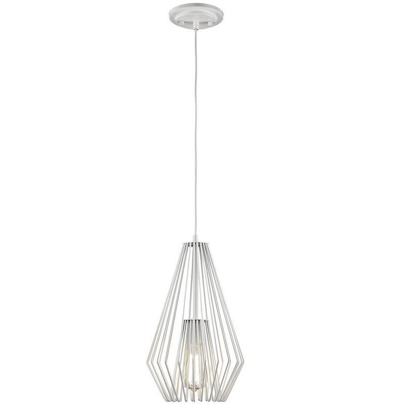 Gloss White Contemporary Teardrop Mini Pendant Light
