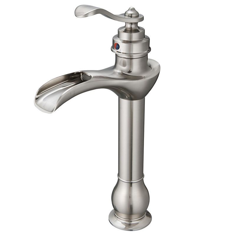 Brushed Nickel Single-Handle Waterfall Vessel Bathroom Faucet