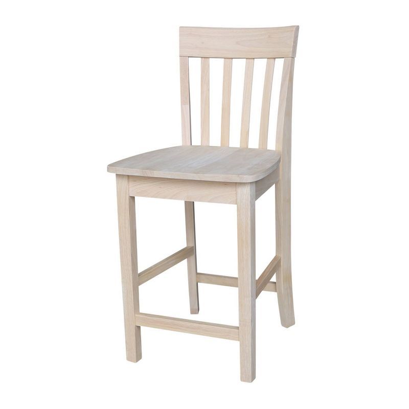 Brown Solid Wood 24" Slatback Stool