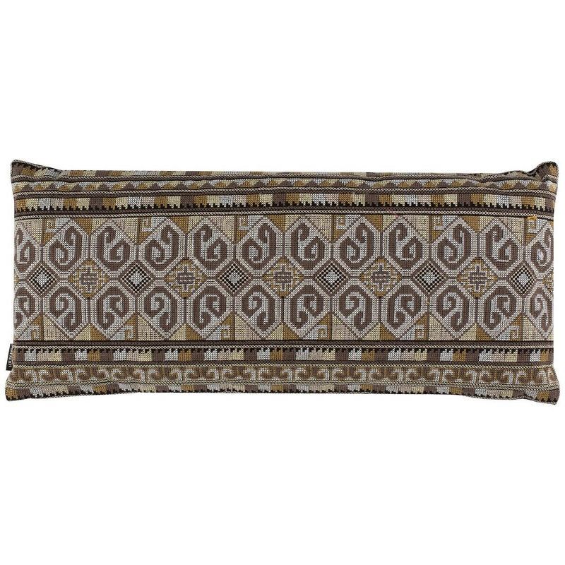 Farah Rectangular Embroidered Ikat Velvet Pillow