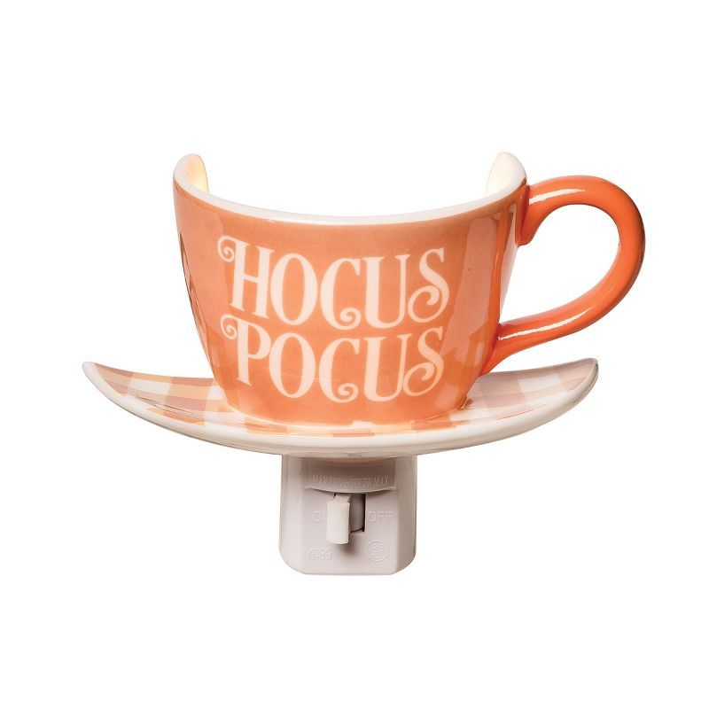 Hocus Pocus Orange Ceramic Teacup Night Light