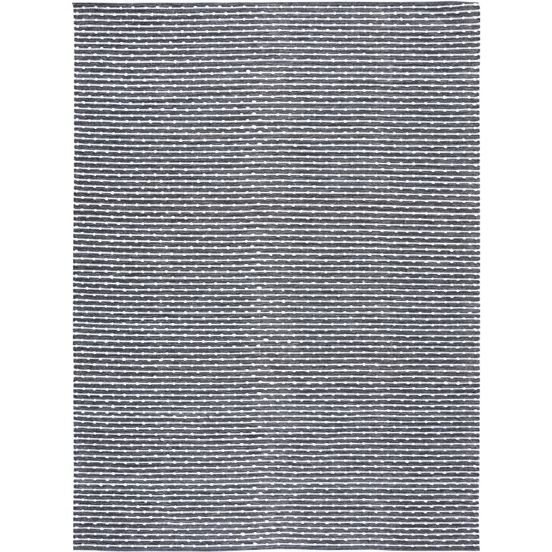 Montauk Gray and Ivory Handwoven Cotton Area Rug 8' x 10'