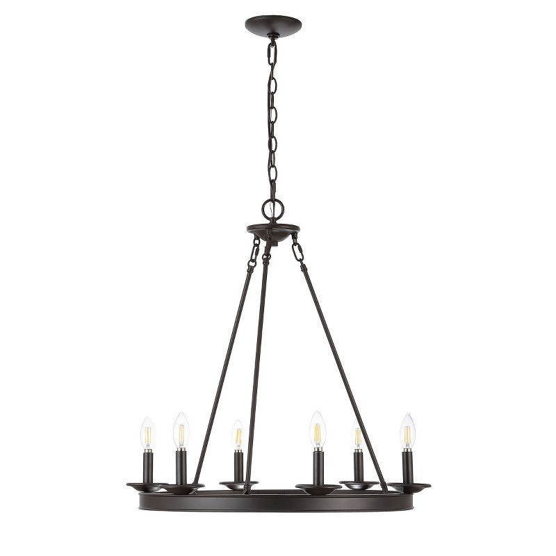 Joris 6-Light Bronze Black Metal Chandelier