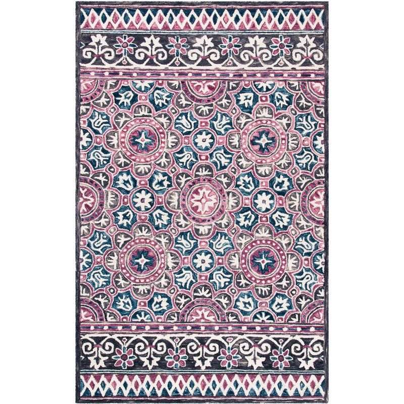 Elegant Ivory Square Tufted Wool Rug - Handmade & Non-Slip