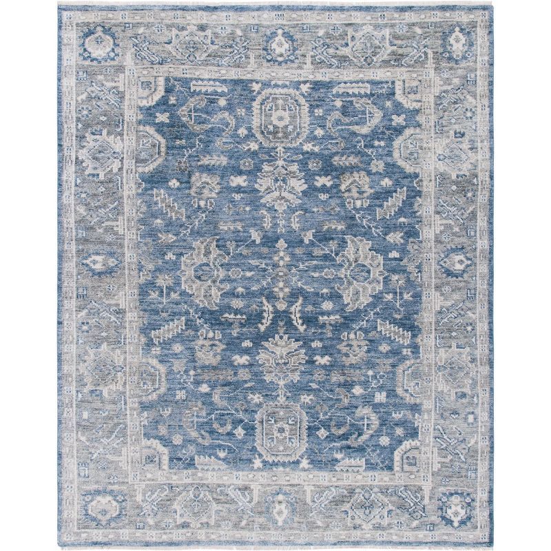 Hand-Knotted Traditional Gray Wool 8' x 10' Area Rug