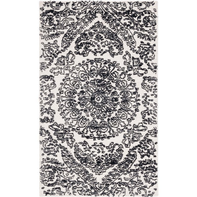 Metro Black and Ivory Hand-Tufted Wool Area Rug