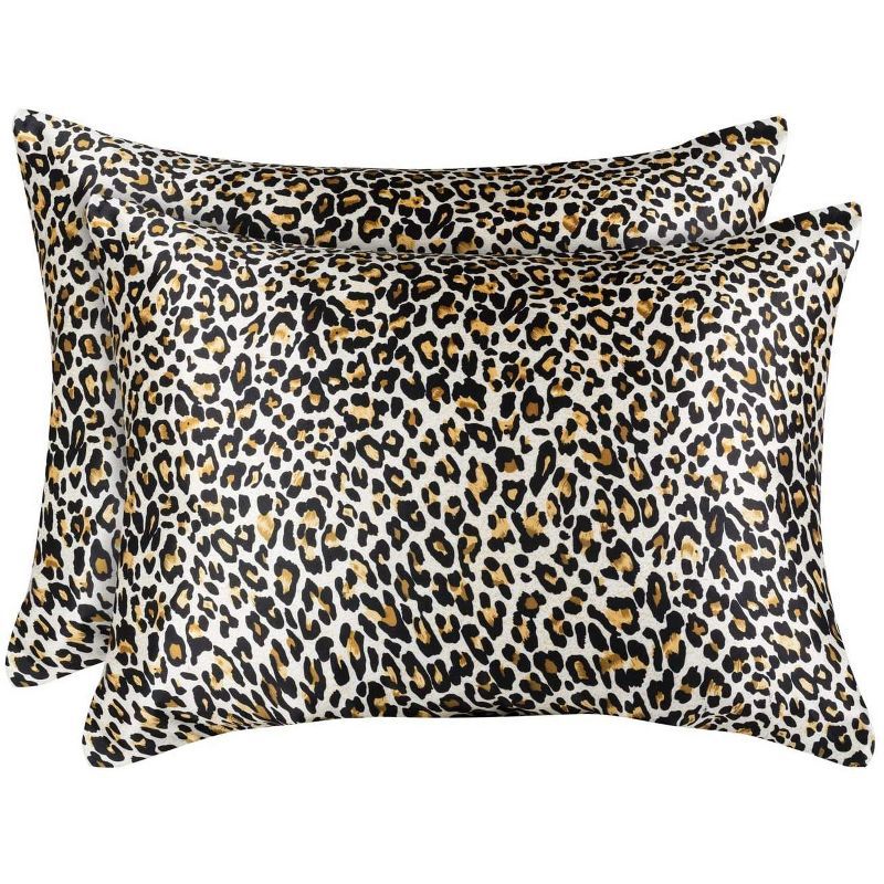 Luxurious Jaguar Satin & Silk Queen Pillowcase with Zipper - 2 Pack