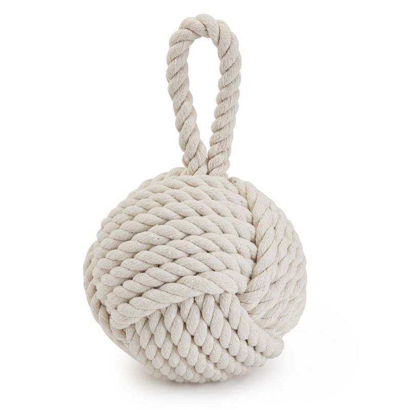 Ivory Nautical Rope Knot Door Stop with Handle