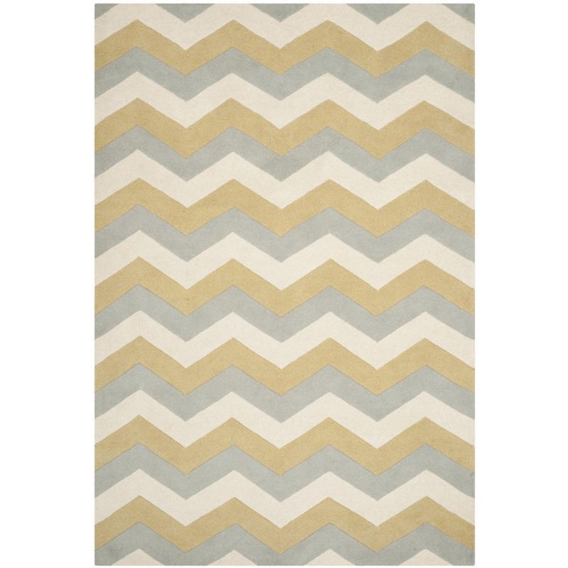 Gray Hand-Tufted Wool 6' x 9' Rectangular Area Rug