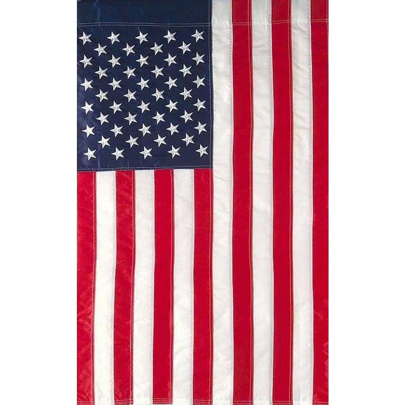 Patriotic American Flag Applique & Embroidered House Flag