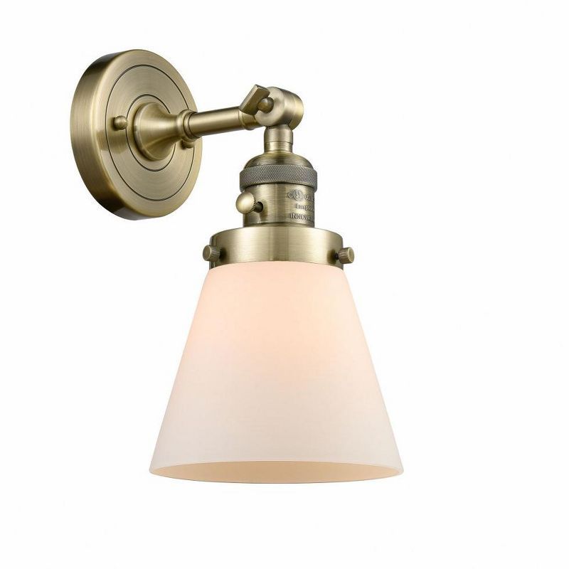 Elegant Antique Brass 10" Vanity Wall Sconce with Dimmable Switch