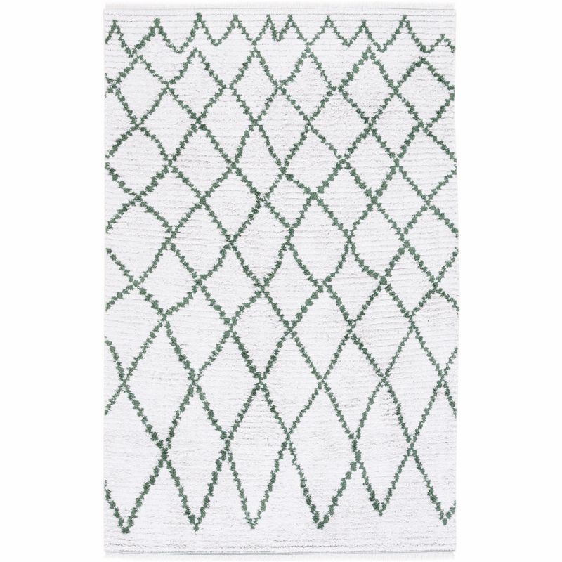Ivory and Green Boho-Mod Augustine 4' x 6' Synthetic Area Rug