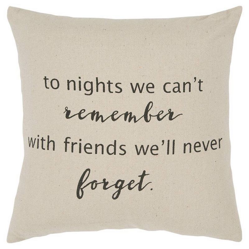 Sentimental Embroidered 17" Square Throw Pillow in Neutral Tones