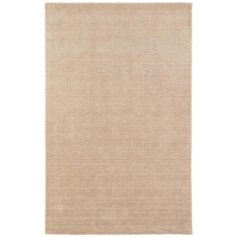 Luna Tan Handwoven Wool Rectangular Area Rug